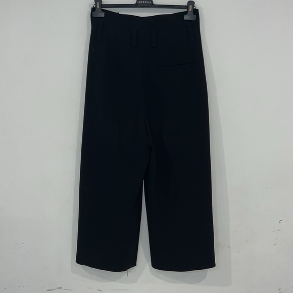 COS Black High-Waisted Wide Leg Paperbag Cropped Trousers size 8 - Picture 8 of 16